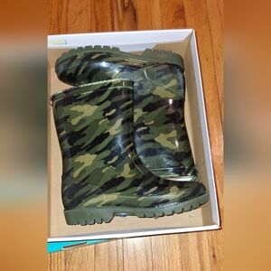 NWT Boys Capelli of New York Green Camouflage Kids' Rain Boots